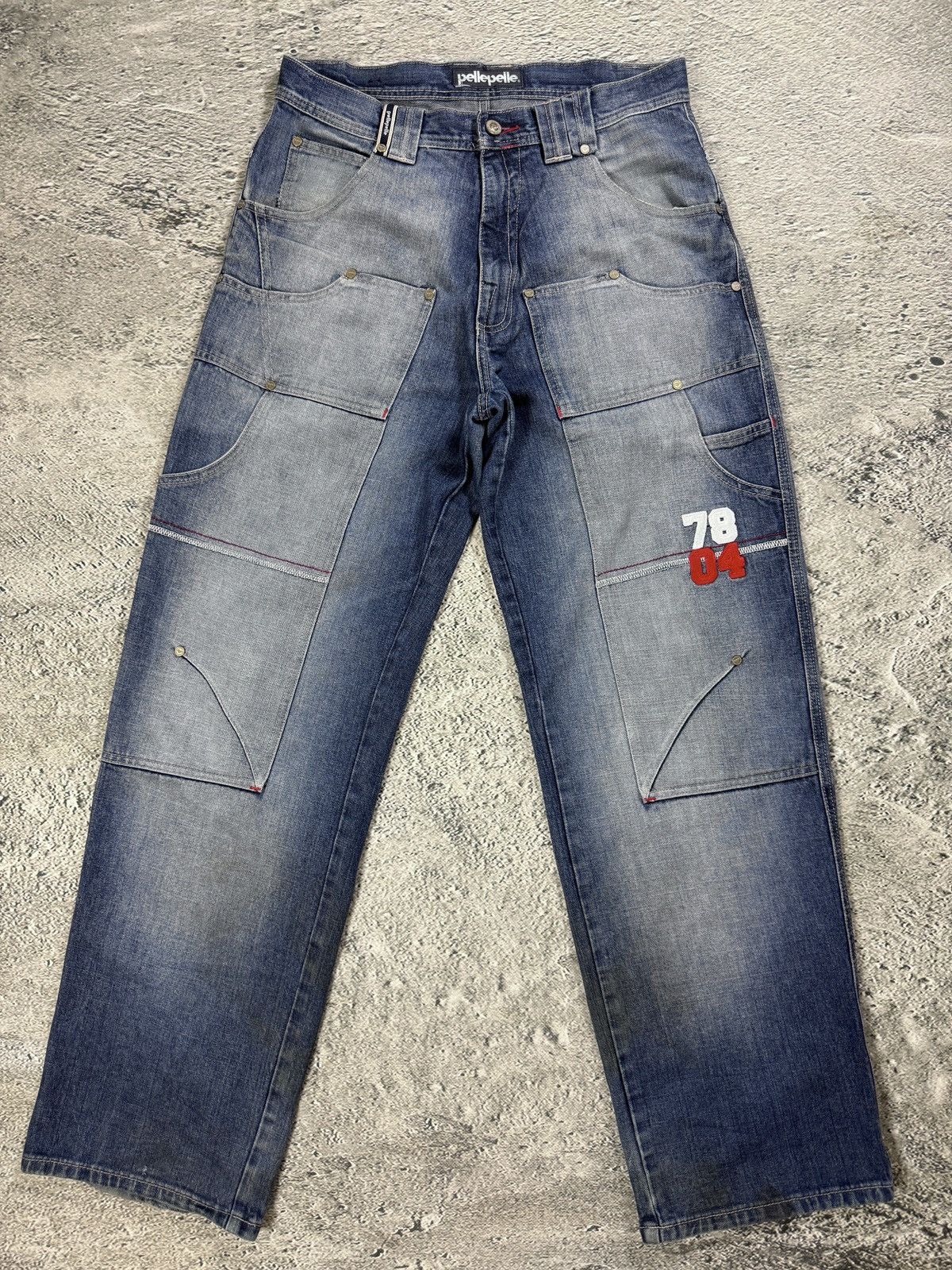 Pelle Pelle Pelle Pelle vintage stone washed blue jeans Y2K baggy denim Size US 32 / EU 48 - 1 Thumbnail