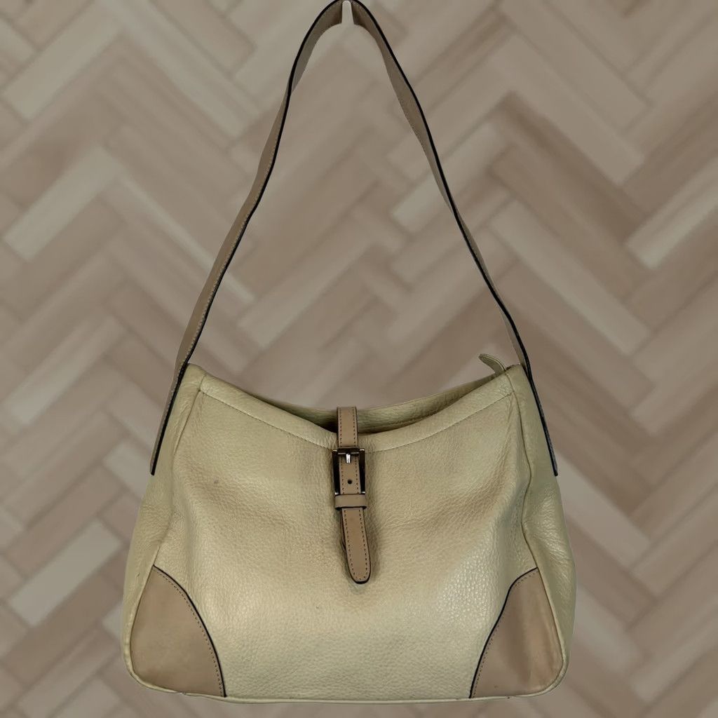 Fossil VINTAGE Fossil Leather Shoulder Bag Capsule Minimalist Ivory 3 Compartment Bag Womens Medium Size ONE SIZE - 1 Thumbnail
