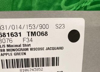 Balenciaga o1la1rc1a1024 BB Monogram Minimal Shirt in Apple Green Size XS / US 0-2 / IT 36-38 - 7 Thumbnail