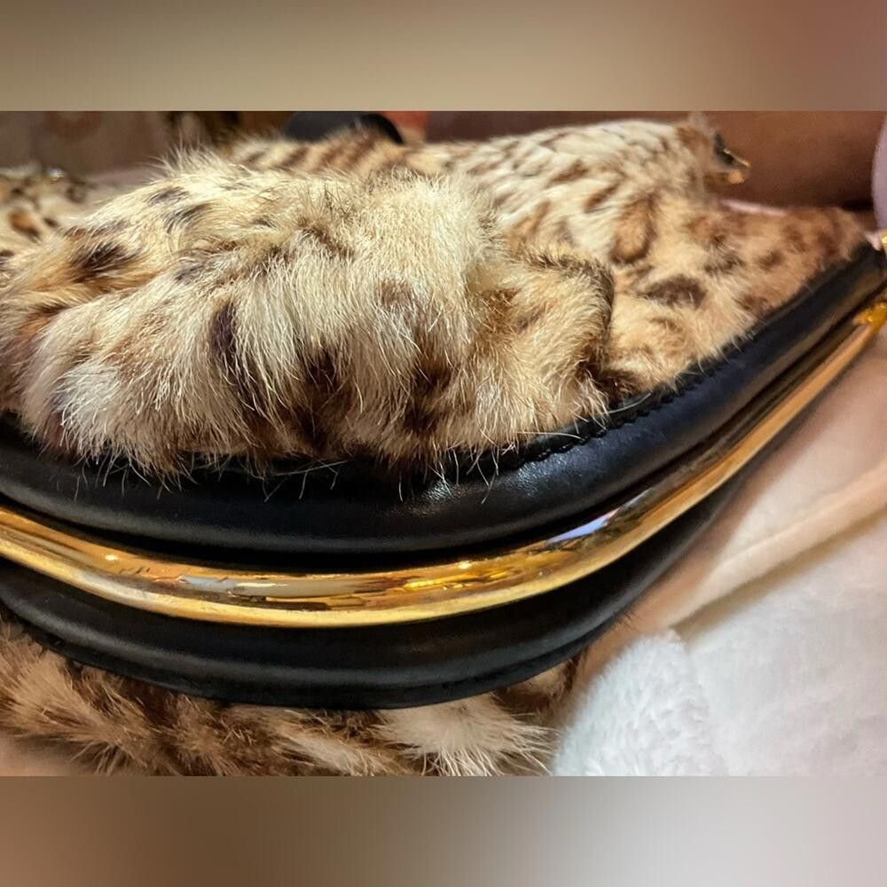 Jimmy Choo Jimmy Choo Large Alex Fur Satchel/ Leopard Size ONE SIZE - 12 Thumbnail