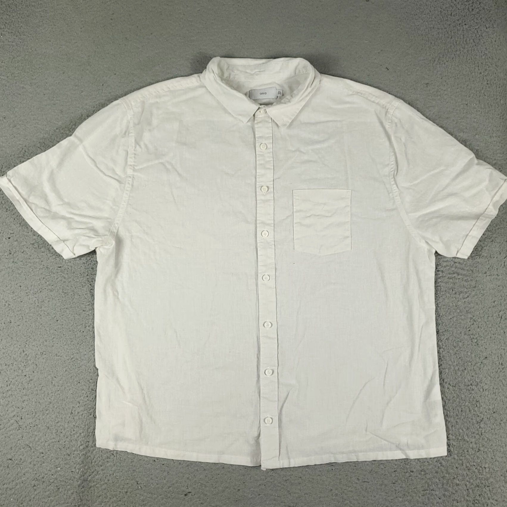 Onia Onia Button-Up Shirt Mens 2XL White Casual Short Sleeve Classic Modern Size US XXL / EU 58 / 5 - 2 Thumbnail