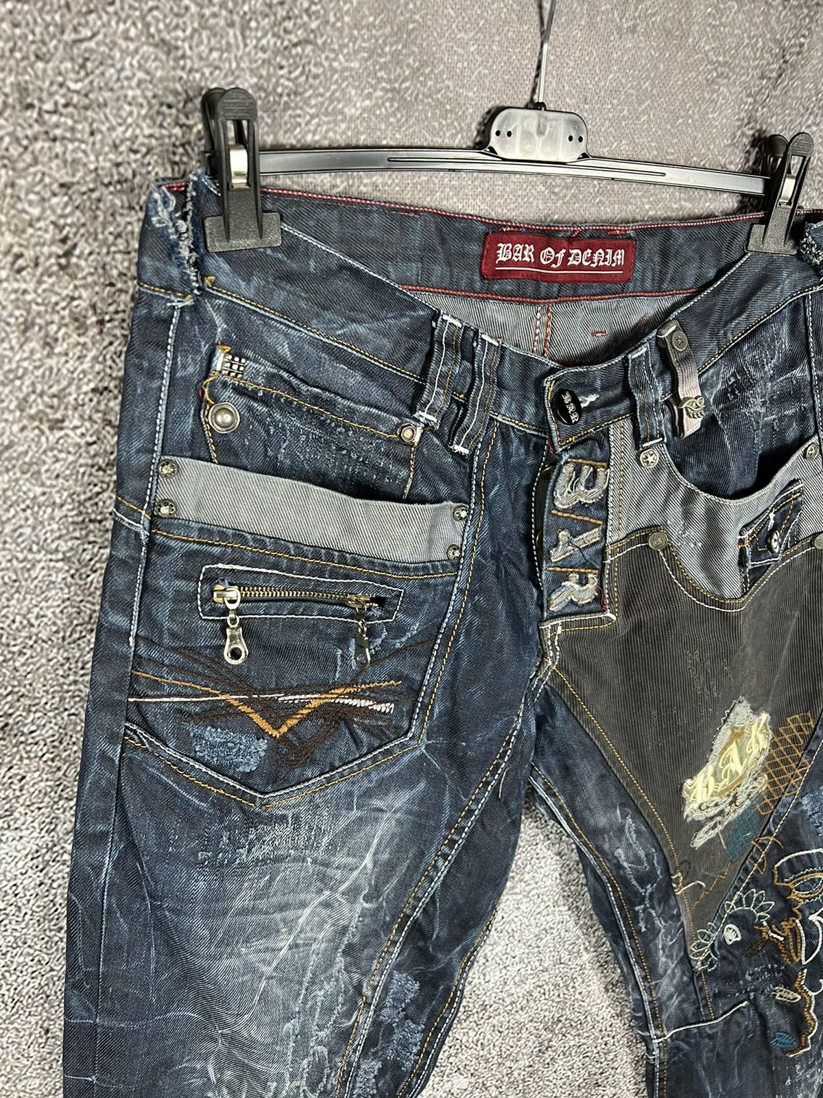 Japanese Brand Bar Magic of Denim Distressed multipocket men’s denim pants Size US 31 - 4 Thumbnail