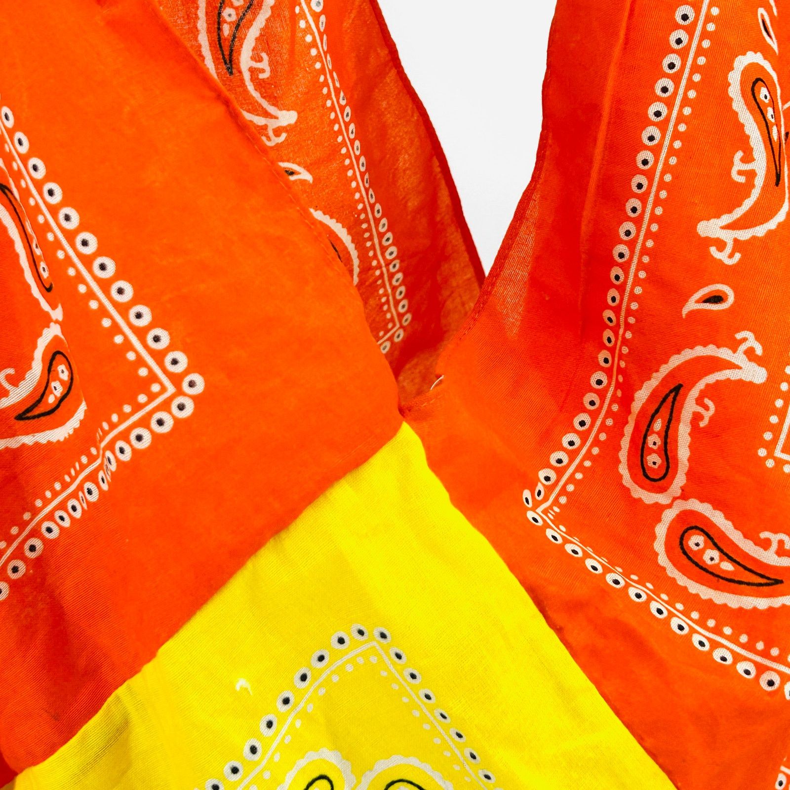 Other Upcycled Funky Orange Yellow Paisley Bandana Large Tote Bag Size ONE SIZE - 2 Thumbnail