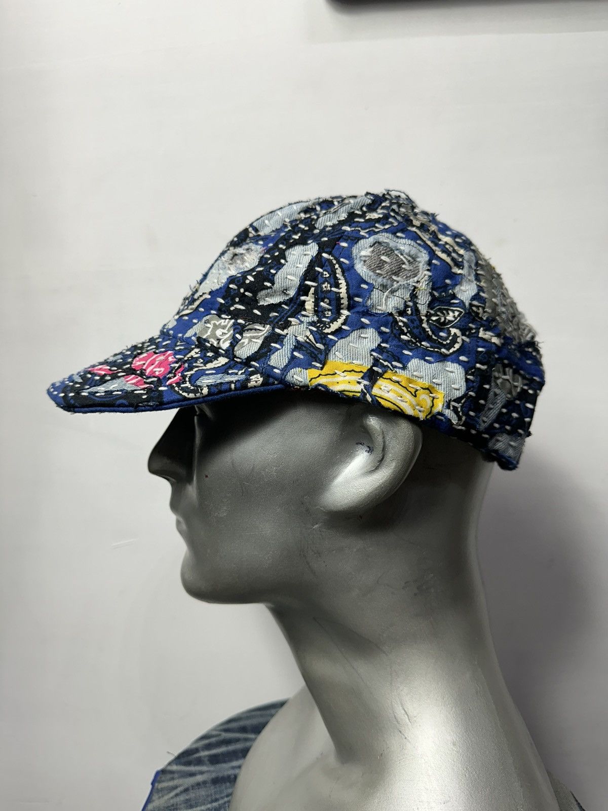 Art Comes First × Handmade Custom Made Distressed Paisley Patchwork Boro hats Size ONE SIZE - 1 Thumbnail