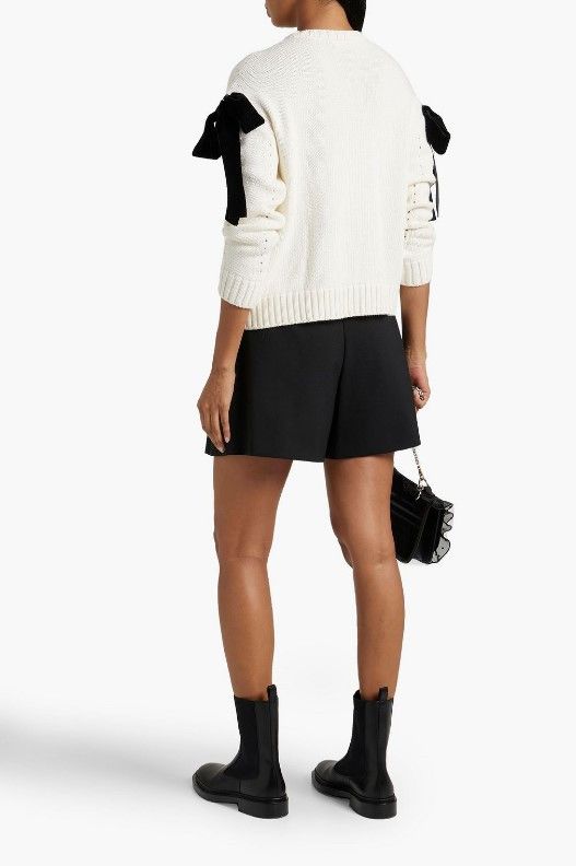 RED Valentino RED VALENTINO openwork knit sweater with ribbon. Size S Size S / US 4 / IT 40 - 2 Thumbnail