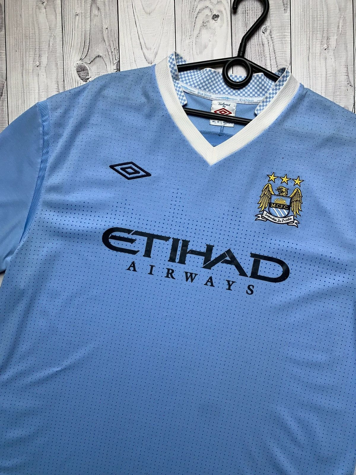 Umbro × Vintage Vintage Umbro Manchester City soccer jersey size XL blue Size US XL / EU 56 / 4 - 2 Thumbnail