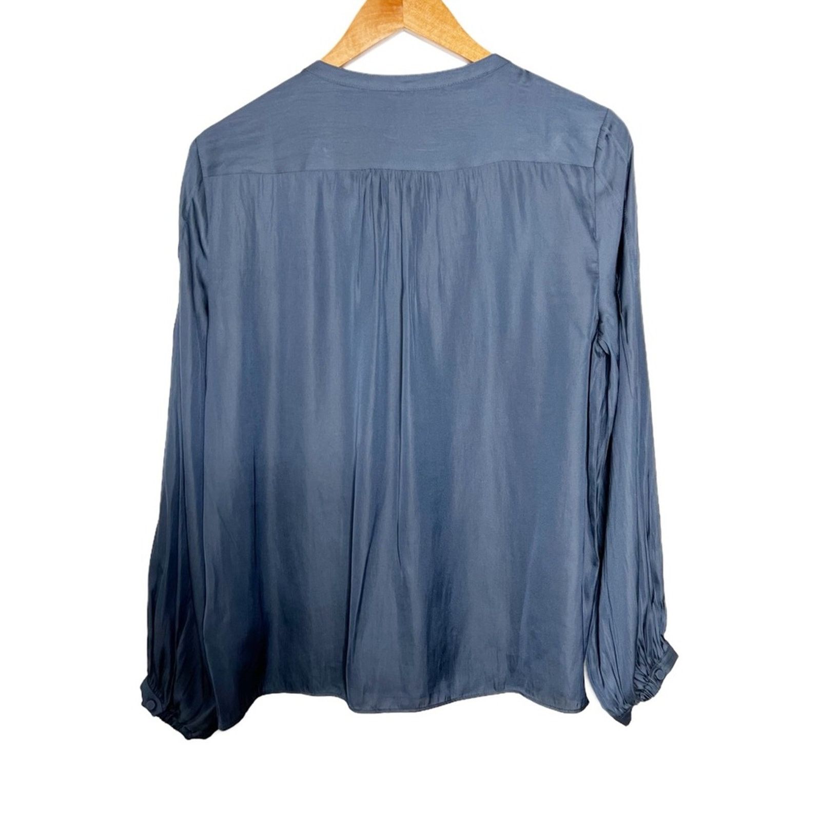 J.Crew New with tag J. Crew Women's Teal Satin Business Blouse Size M / US 6-8 / IT 42-44 - 8 Thumbnail