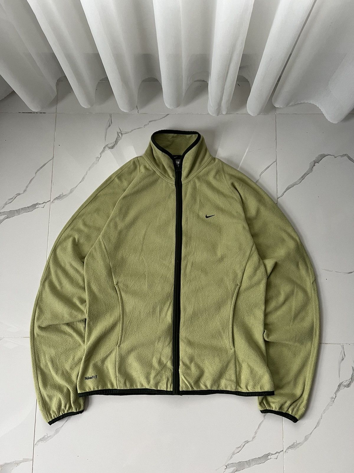 Nike × Vintage 90's NIKE RARE RETRO FLEECE SMALL SWOOSH Y2K JACKET Size US M / EU 48-50 / 2 - 1 Thumbnail