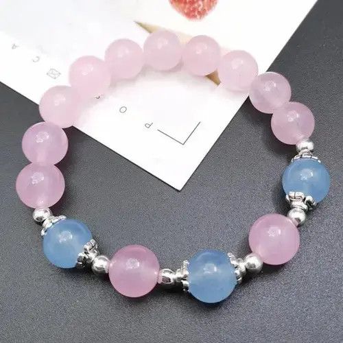 Other 10mm Natural Crystal Chalcedony Bead Stretch Bracelet Size ONE SIZE - 2 Thumbnail