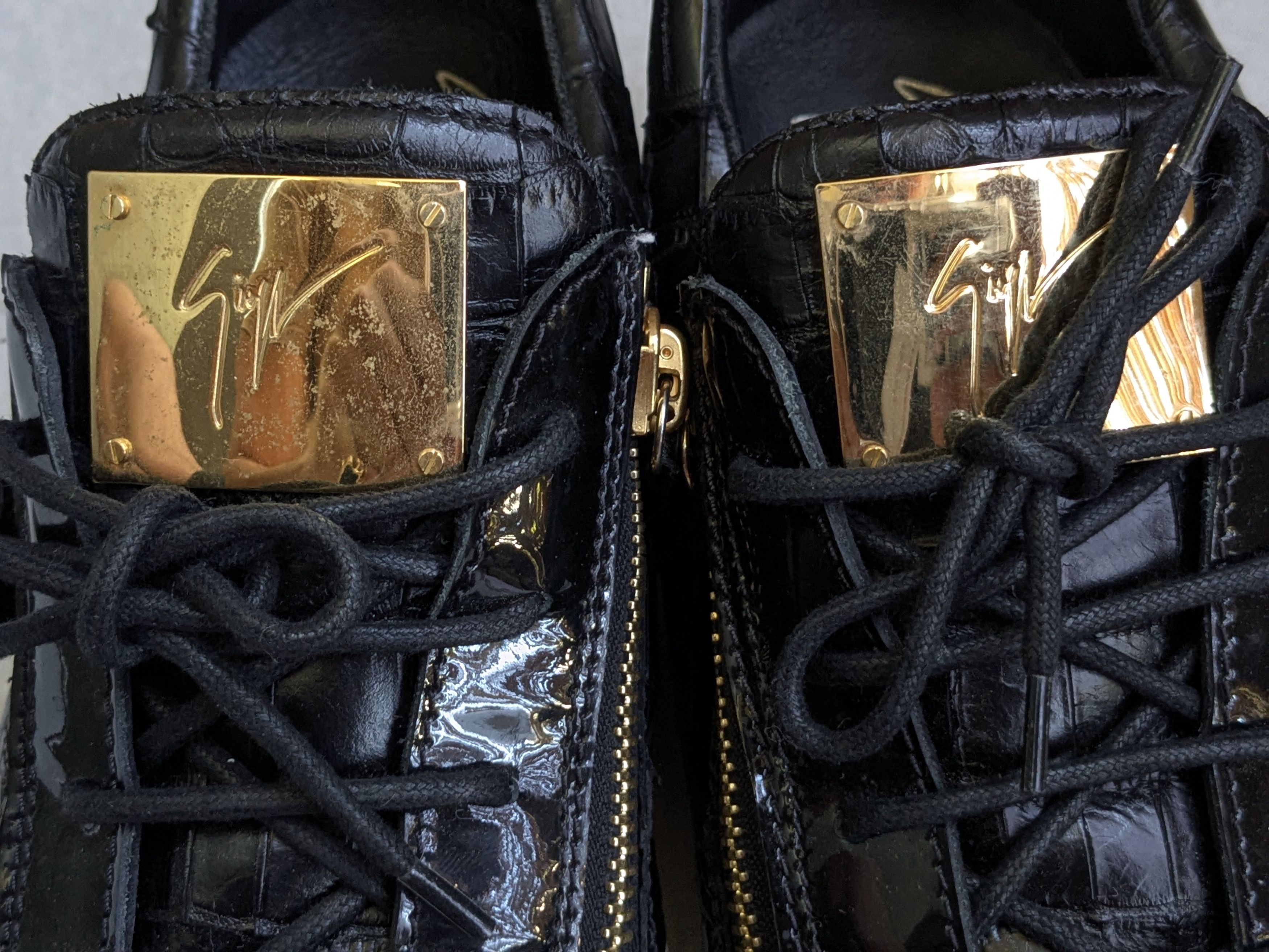 Giuseppe Zanotti Giuseppe Zanotti Sneakers Black Gold 13 46 Low Tops Leather Size US 13 / EU 46 - 3 Thumbnail