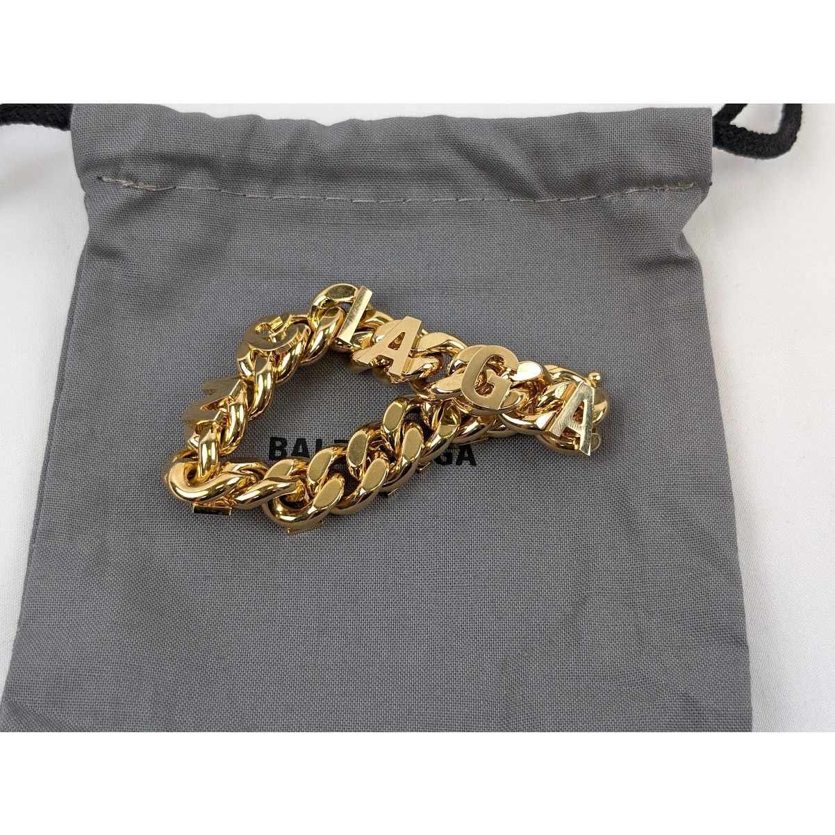 Balenciaga o1rshd1 Size: Small / Logo Bracelet in Gold Size ONE SIZE - 9 Thumbnail