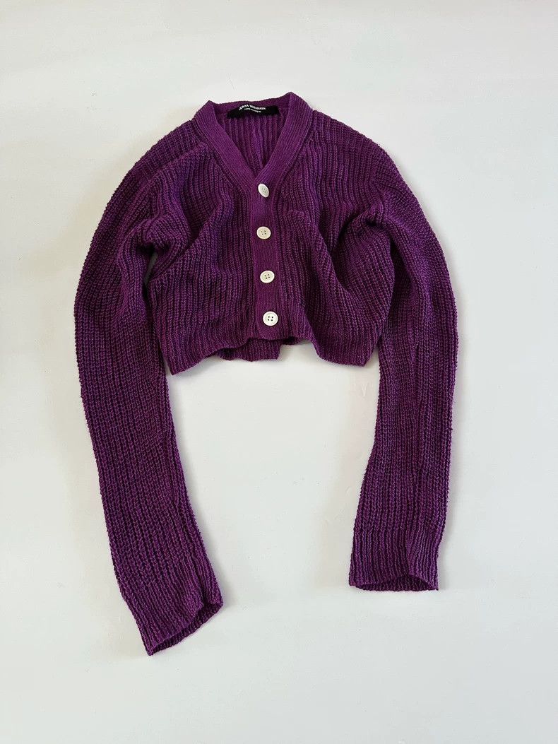 Junya Watanabe Junya Watanabe 1996 Purple Knit Cardigan Size M / US 6-8 / IT 42-44 - 1 Thumbnail