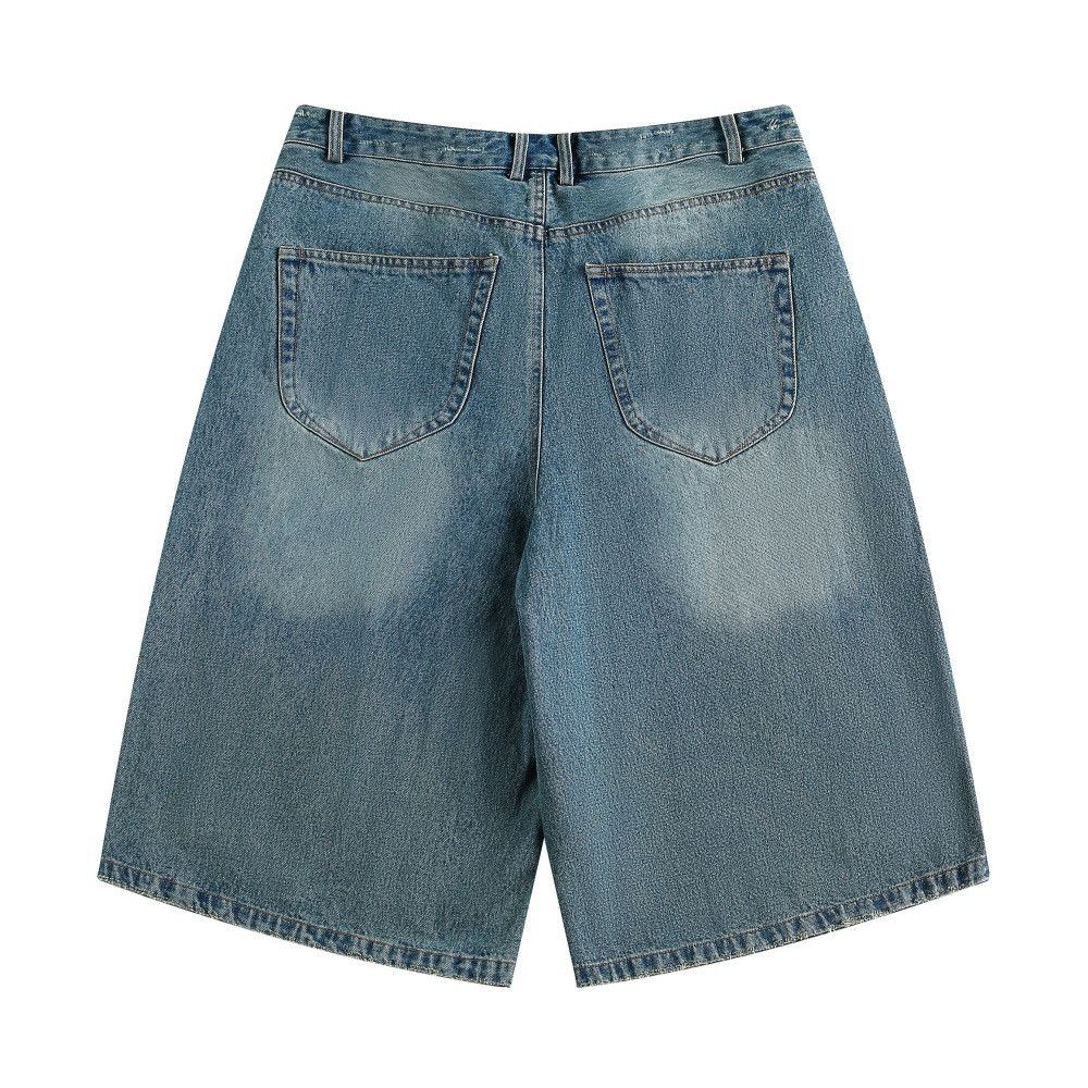Japanese Brand × Jean Men's casual punk distressed loose washed denim shorts Size US 32 / EU 48 - 2 Thumbnail