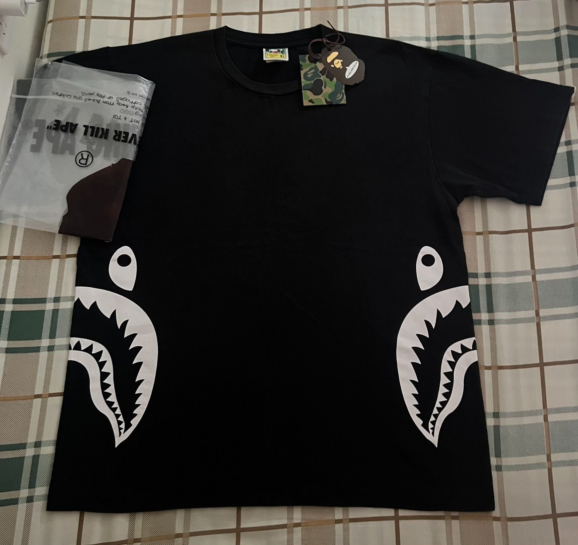 Bape × Stussy Bape x Stussy Shark Back 2 Sided Tee | Grailed