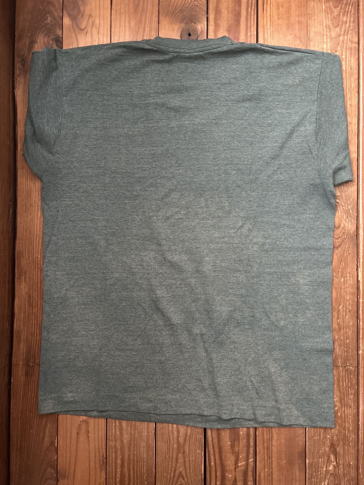 Vintage Vintage 90s Screen Stars Single Stitch Green Blank Tee Shirt Size US L / EU 52-54 / 3 - 3 Thumbnail