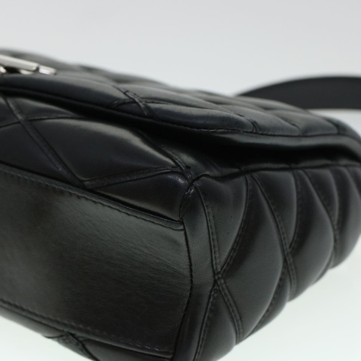 Louis Vuitton LOUIS VUITTON Quilted Martage Shoulder Bag Calfskin Black Size ONE SIZE - 15 Thumbnail
