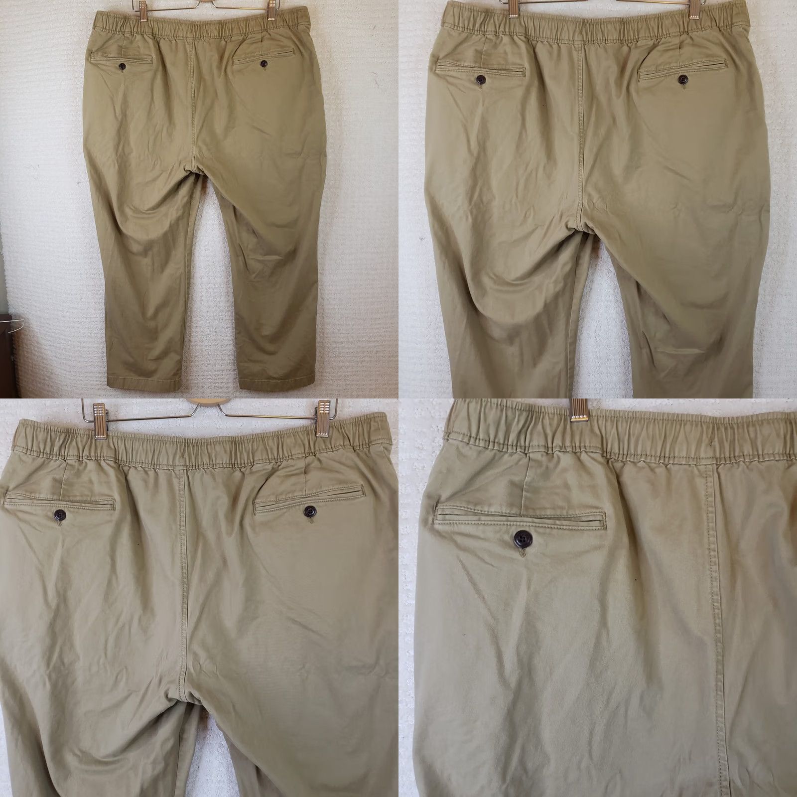 Vintage L.L. Bean Khaki Lakewashed Chino Stretch Pants XXL Regular Men’s Beige Solid Drawstring Tailored Casual Outdoor Size US 39 - 8 Thumbnail