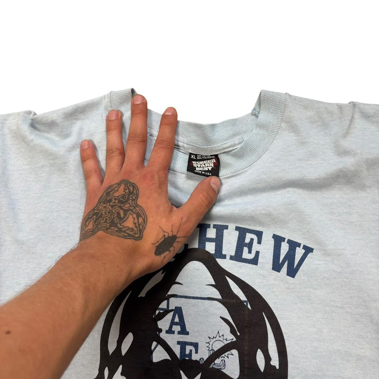 Fruit Of The Loom Vintage Graphic T-Shirt with Roach’s Revived Custom Print Size US XL / EU 56 / 4 - 3 Thumbnail