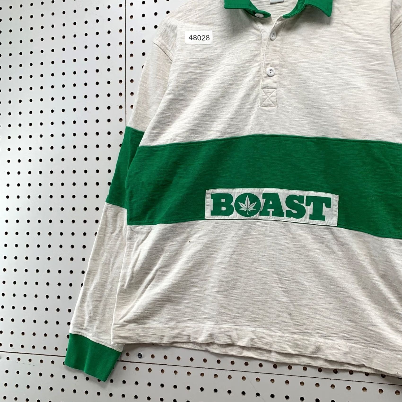 Vintage Boast Rugby Polo Shirt Mens M Green White Striped Collared Long Sleeve Polo Size US M / EU 48-50 / 2 - 5 Thumbnail