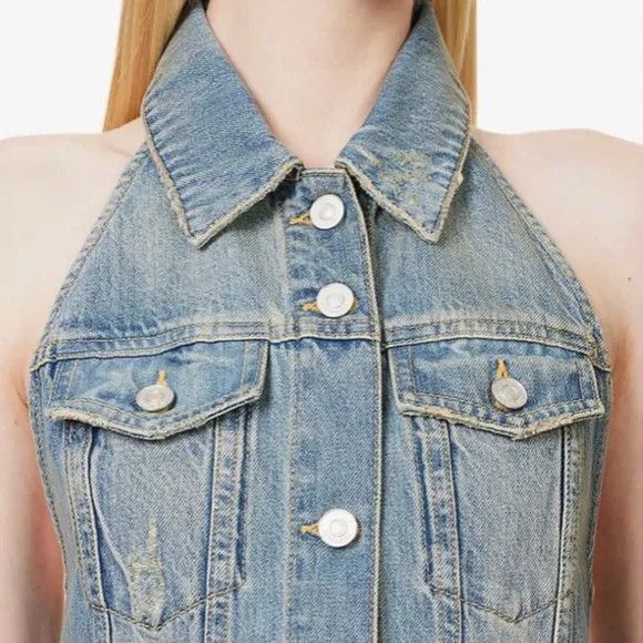 Givenchy Givenchy Halter Denim Dress – Medium Blue - NEW WITH TAGS Size XS / US 0-2 / IT 36-38 - 9 Thumbnail
