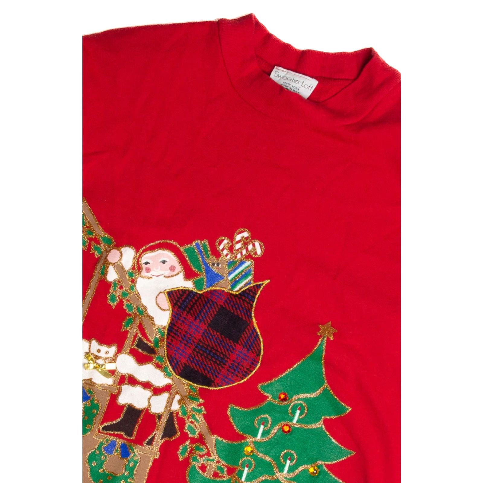 Vintage VINTAGE Red Christmas Sweatshirt Small Red Christmas Sweatshirt 62492 Mens Womens Boys Girls COTTON Sweater LoftUK Size S / US 4 / IT 40 - 2 Thumbnail