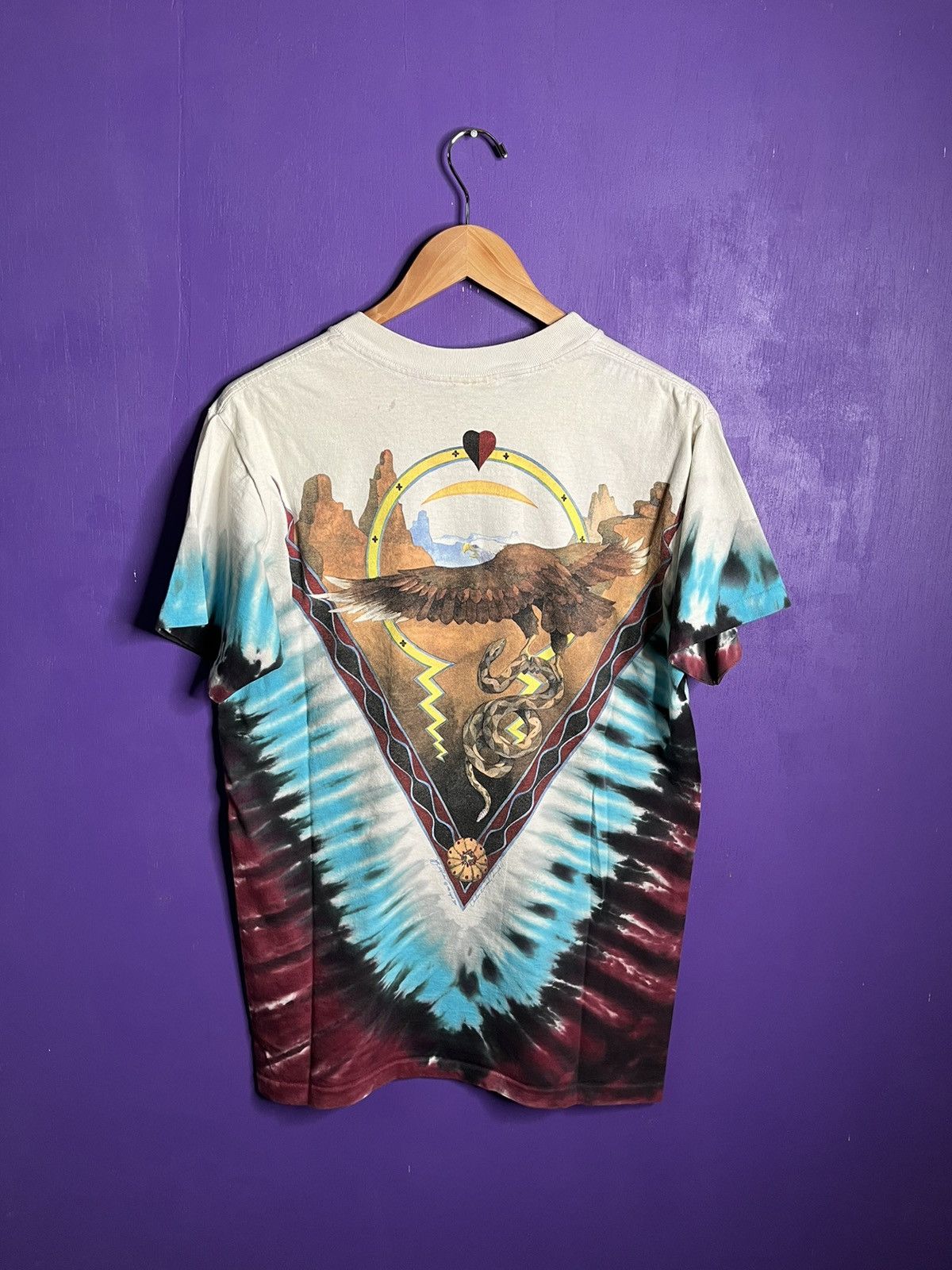 Liquid Blue × Vintage Vintage 90s Liquid blue cow skull tie dye t-shirt Size US L / EU 52-54 / 3 - 2 Thumbnail