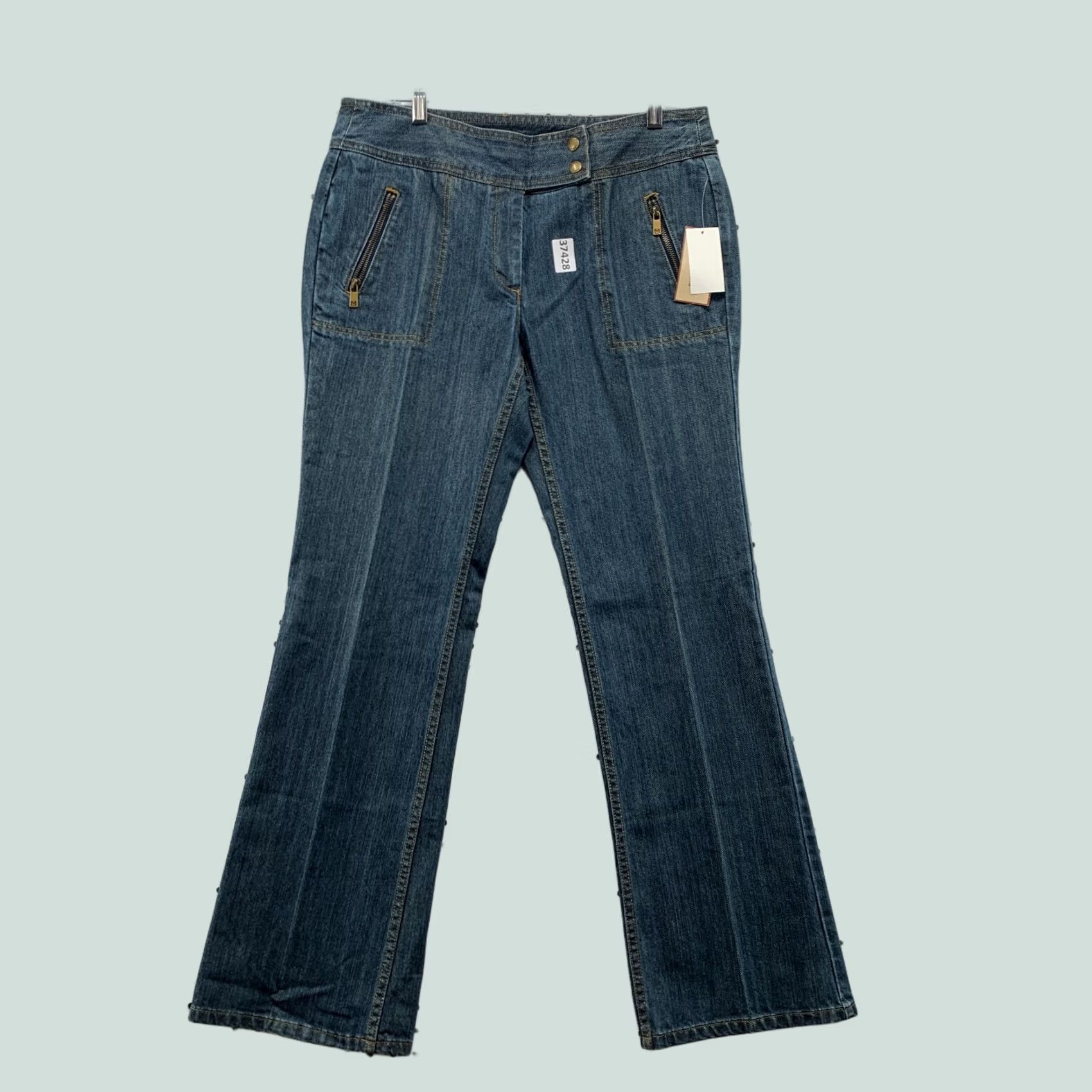 Michael Kors Michael Kors Denim Bootcut Jeans Womens 12 Blue Fits 33x32 Zip Pockets Size 34" / US 12 / IT 48 - 1 Thumbnail