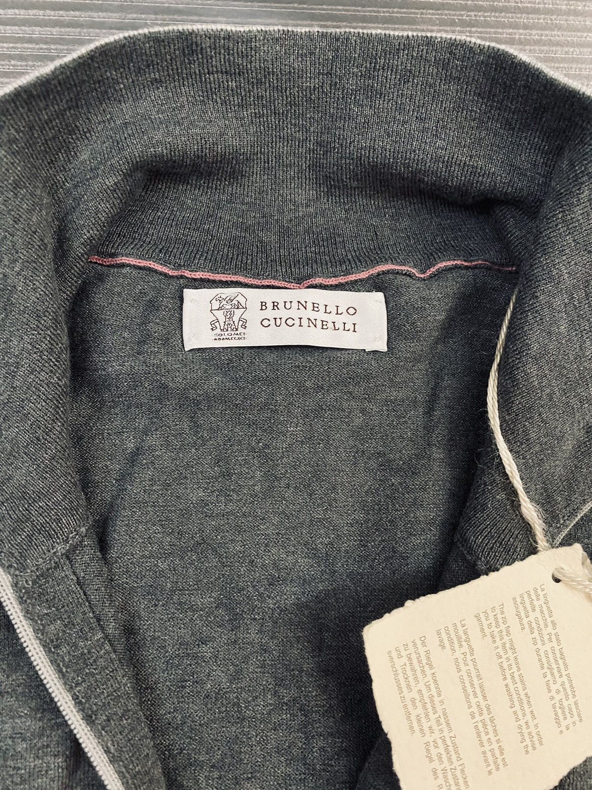 Brunello Cucinelli Brunello Cucinelli 🇮🇹 grey dual zip frosted sweatshirt 56 NEW Size US XL / EU 56 / 4 - 10 Thumbnail