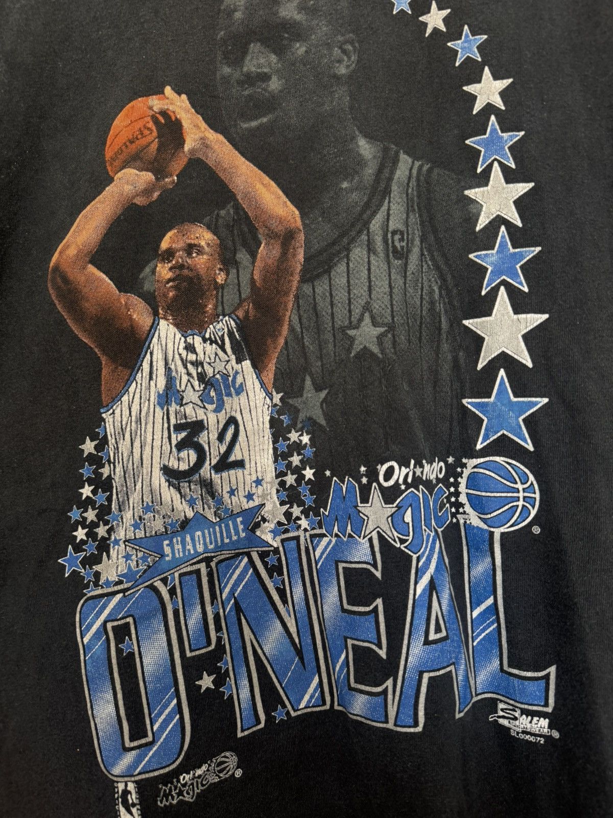 NBA Vintage 90s Shaq Shaquille O’Neal Salem Tee Shirt NBA Rare Size US M / EU 48-50 / 2 - 2 Thumbnail