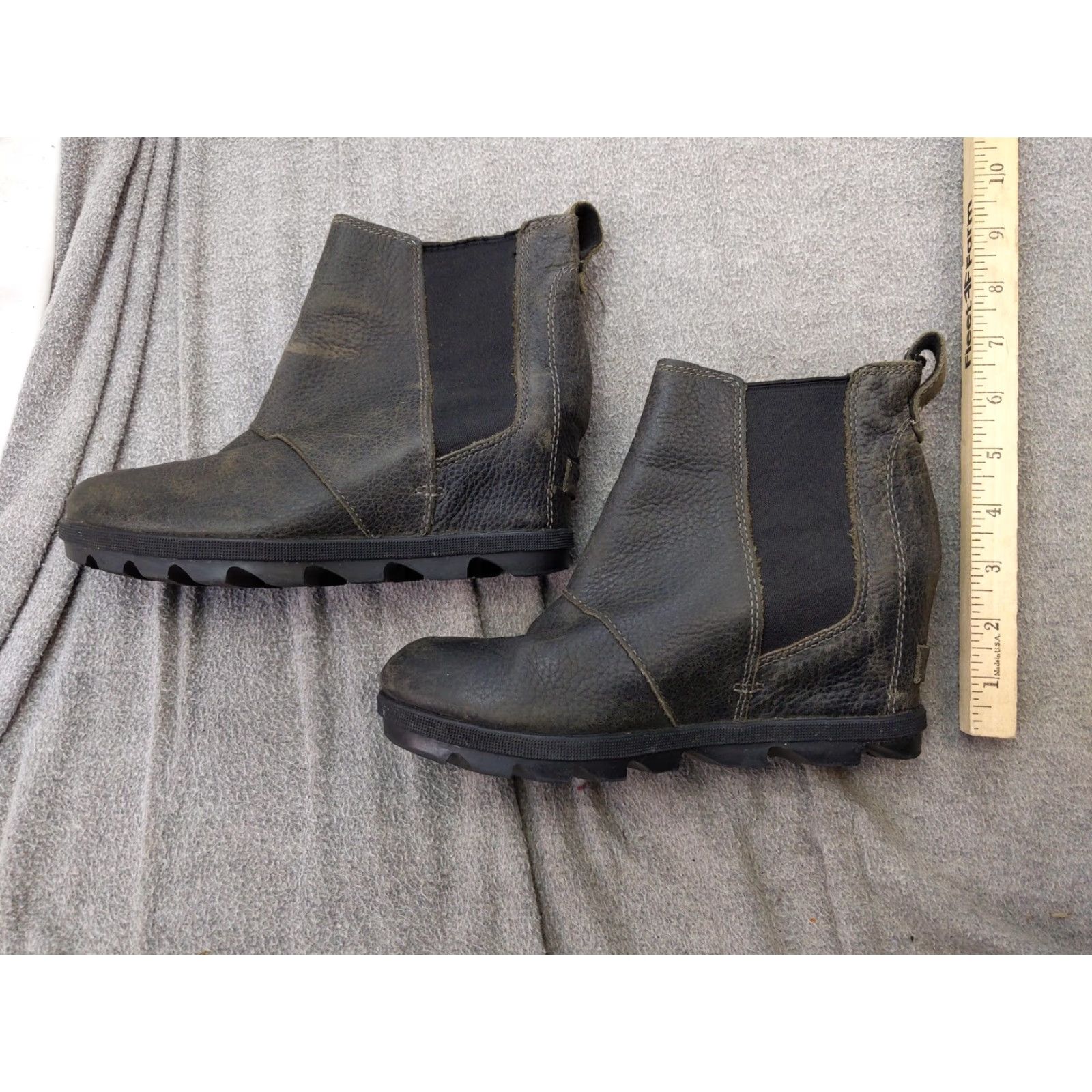 SOREL Sorel Womens Boots Chelsea Ankle Wedge Brown Leather 7.5 US 38.5 EU Size Pull On Slip Resistant Casual Winter Womens Boots Size US 8 / IT 38 - 2 Thumbnail