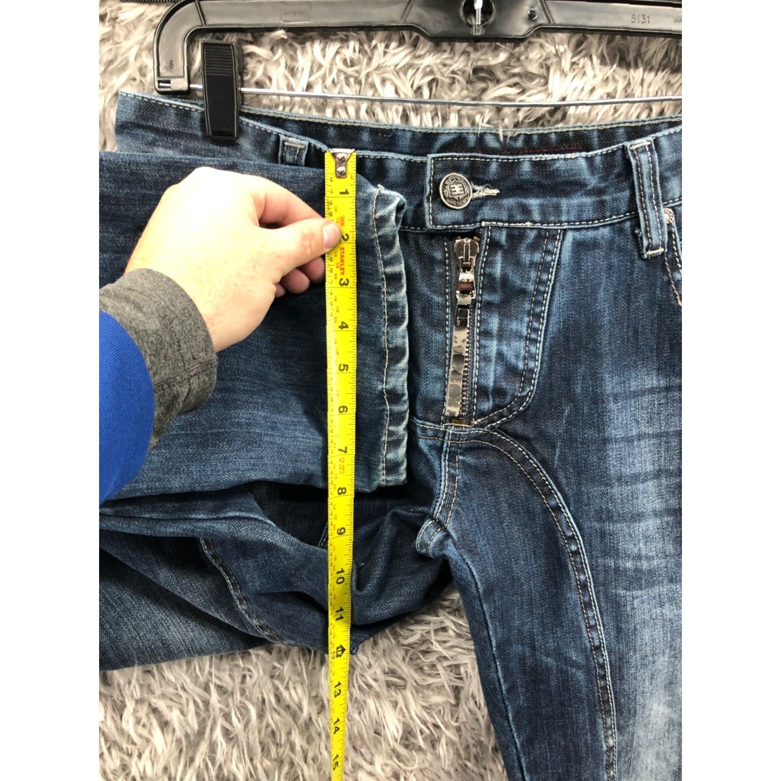 Vintage Electra Jeans Mid Rise Straight Blue Denim 31x34 Mens Size 31 Dark Wash Pocket Logo Belt Loops 5-Pocket Design Regular Fit Hard Presence: N/A Size US 31 - 4 Thumbnail