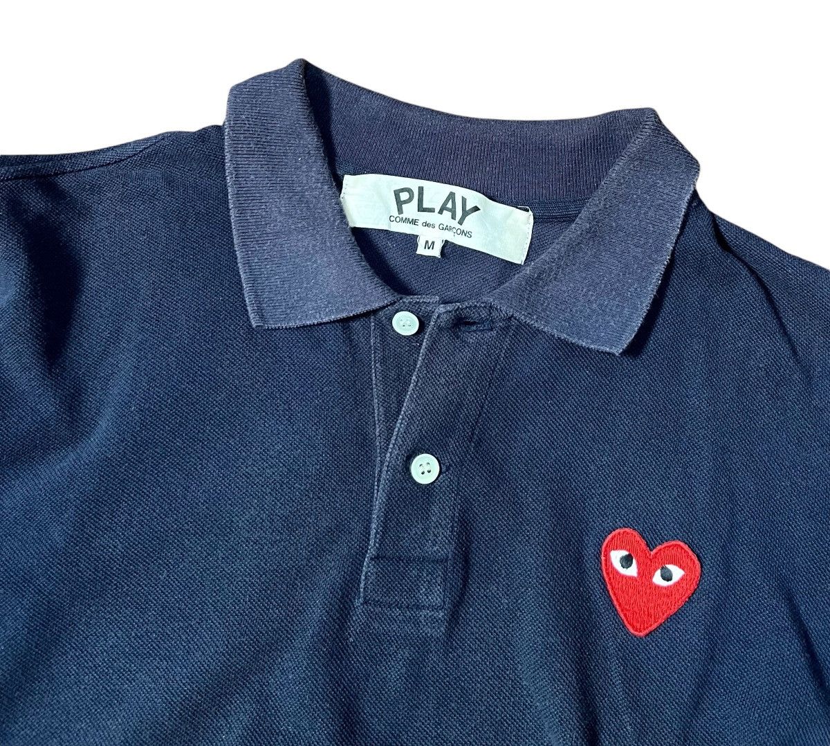 Comme des Garcons *FINAL DROP* Cdg play AD2010 navy polo shirt Size US M / EU 48-50 / 2 - 2 Thumbnail