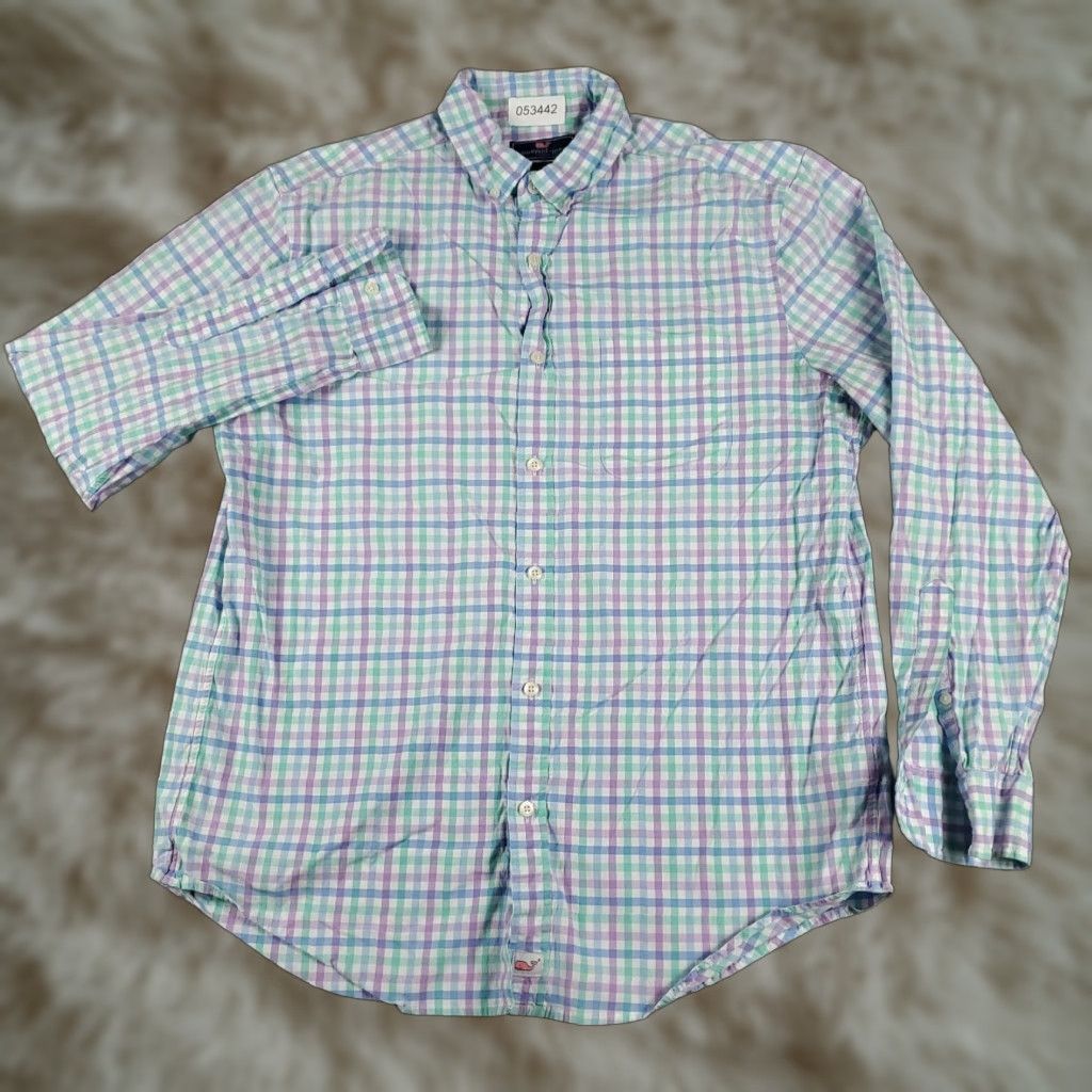 Vineyard Vines Vineyard Vines Shirt Mens Large Blue Plaid Button-Up Long Sleeve Cotton Button-Down Classic Preppy Mens Size US L / EU 52-54 / 3 - 1 Thumbnail