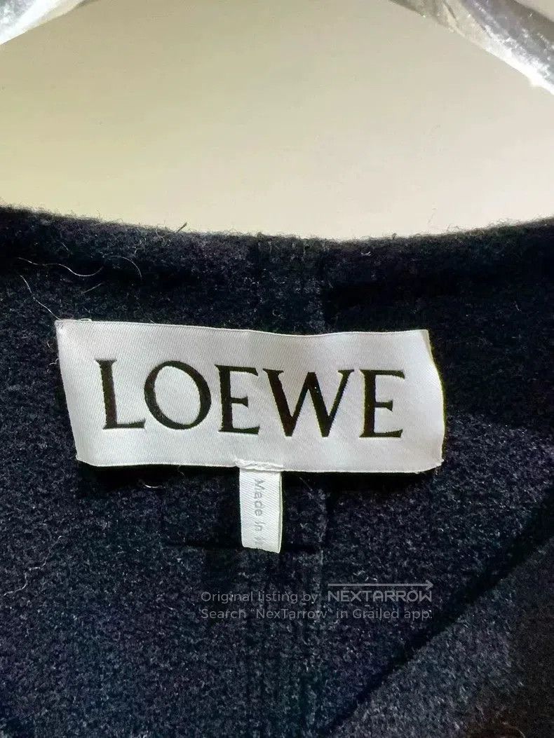 Loewe 23AW Black Wool Coat.