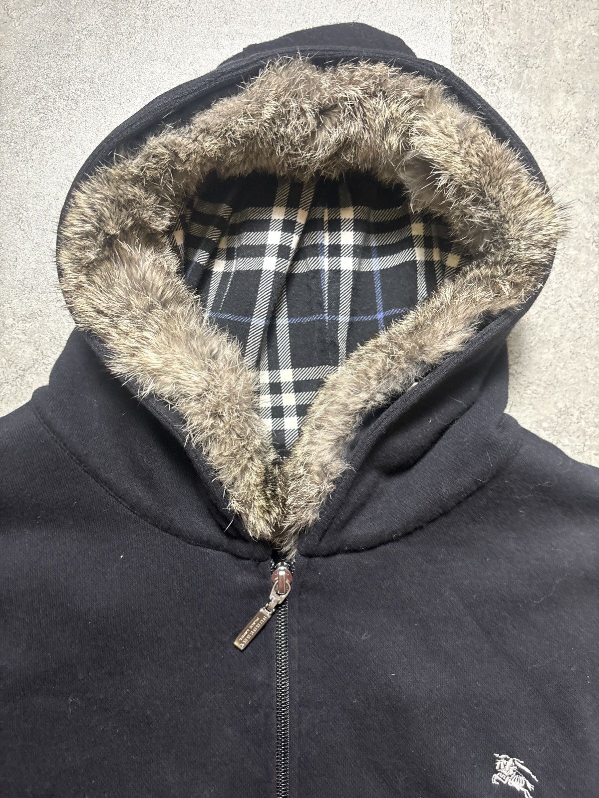 Burberry Burberry zip fur hoodie black label made in japan Size US L / EU 52-54 / 3 - 4 Thumbnail