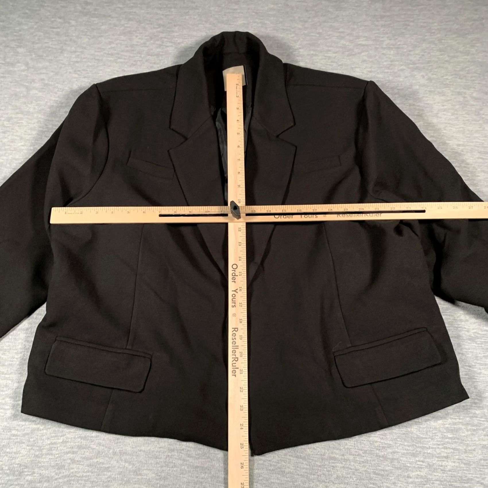 Vintage VINTAGE ORTTU Blazer Jacket Womens One Size Black Notch Lapel Single Button Stretch Size ONE SIZE - 5 Thumbnail