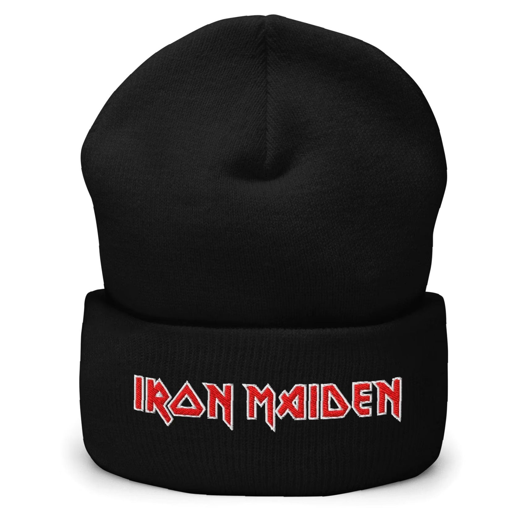 Vintage Iron Maiden Embroidered Beanie Hat Officially Licensed Mens One Size Black Regular Hat Holiday, Rock, Music, Casual, Travel, Workwear Size ONE SIZE - 2 Thumbnail