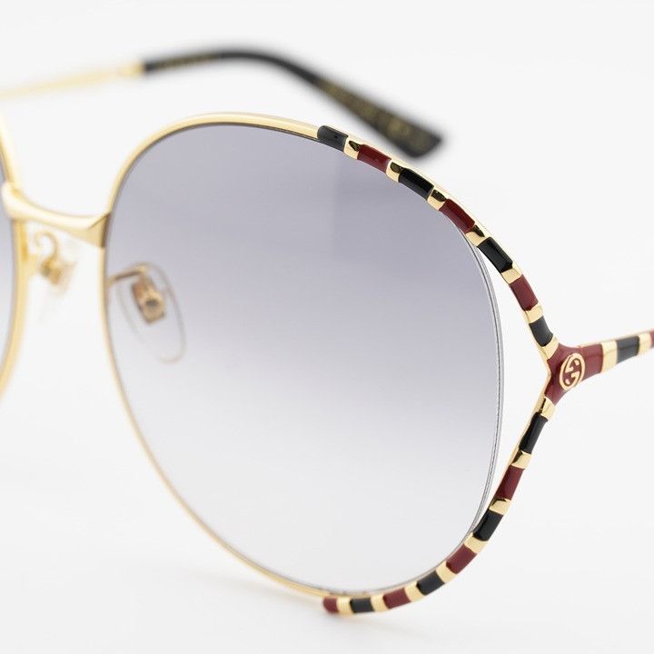Gucci Gucci GG0595S 006 Sunglasses Gold Round Frame, Grey Gradient Size ONE SIZE - 9 Thumbnail