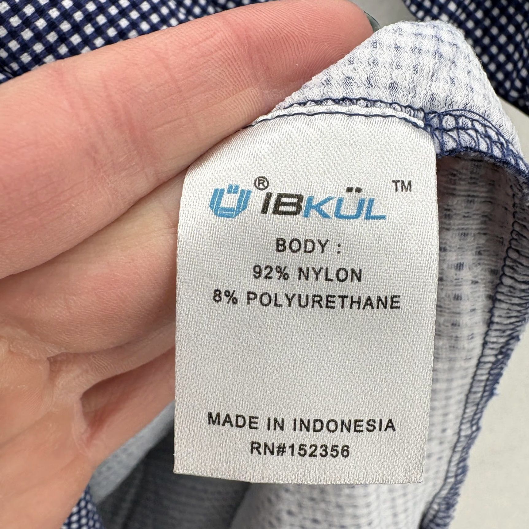 Vintage IBKUL Polo Shirt Mens L Blue Check UPF 50+ Golf Performance Quick Dry Travel Shirt Size US L / EU 52-54 / 3 - 4 Thumbnail