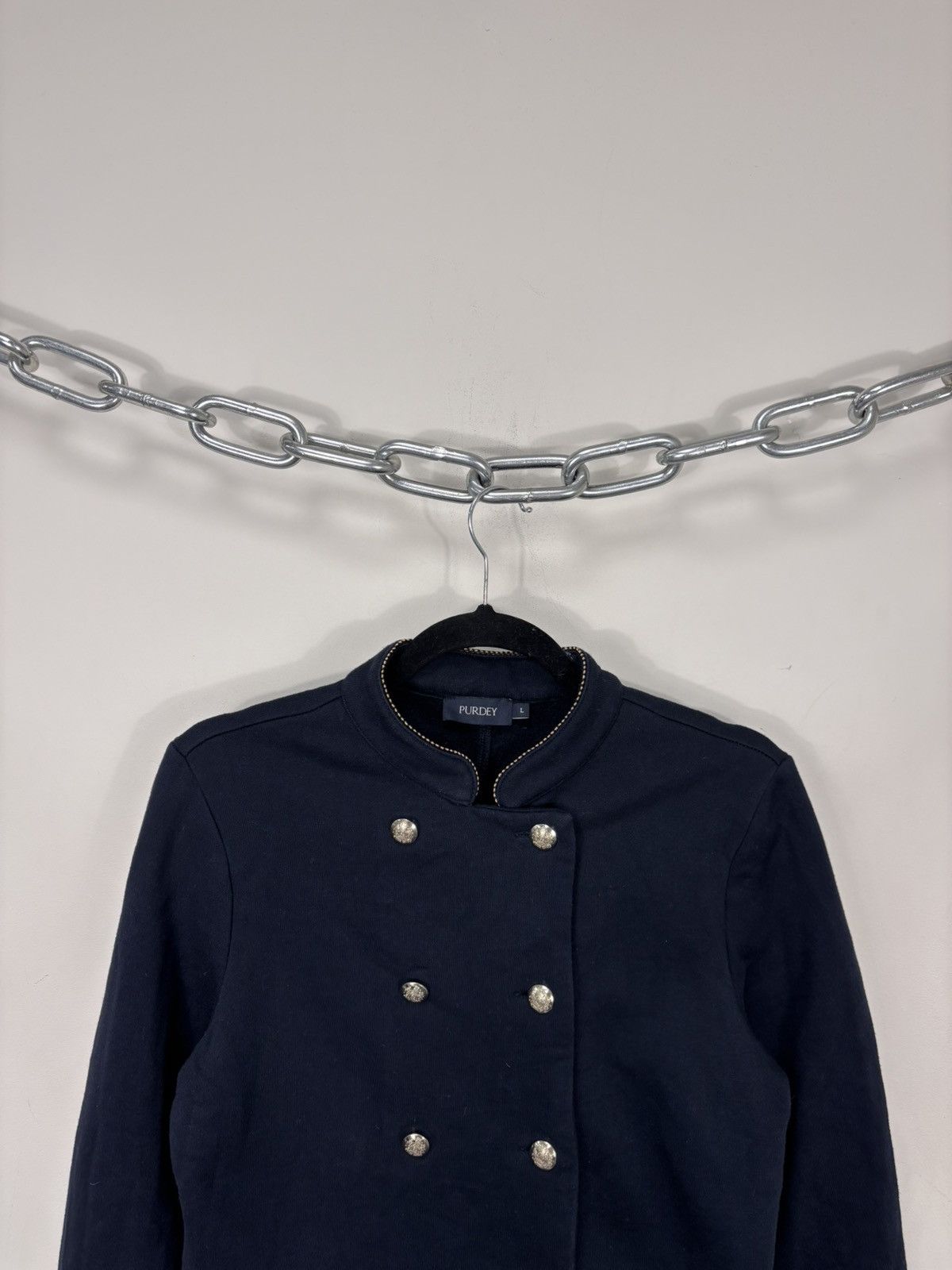 Purdey Women’s Navy Blue Double Breasted Structured Jacket