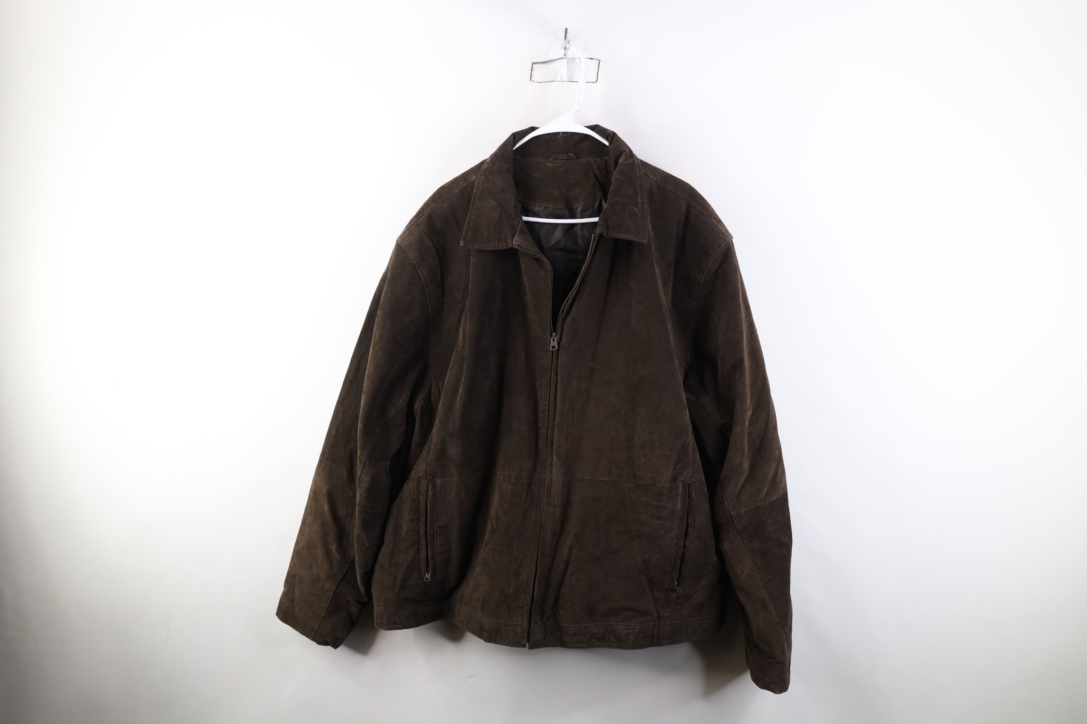 Vintage Vintage 90s Streetwear Suede Leather Bomber Jacket Brown Size US XXL / EU 58 / 5 - 1 Thumbnail