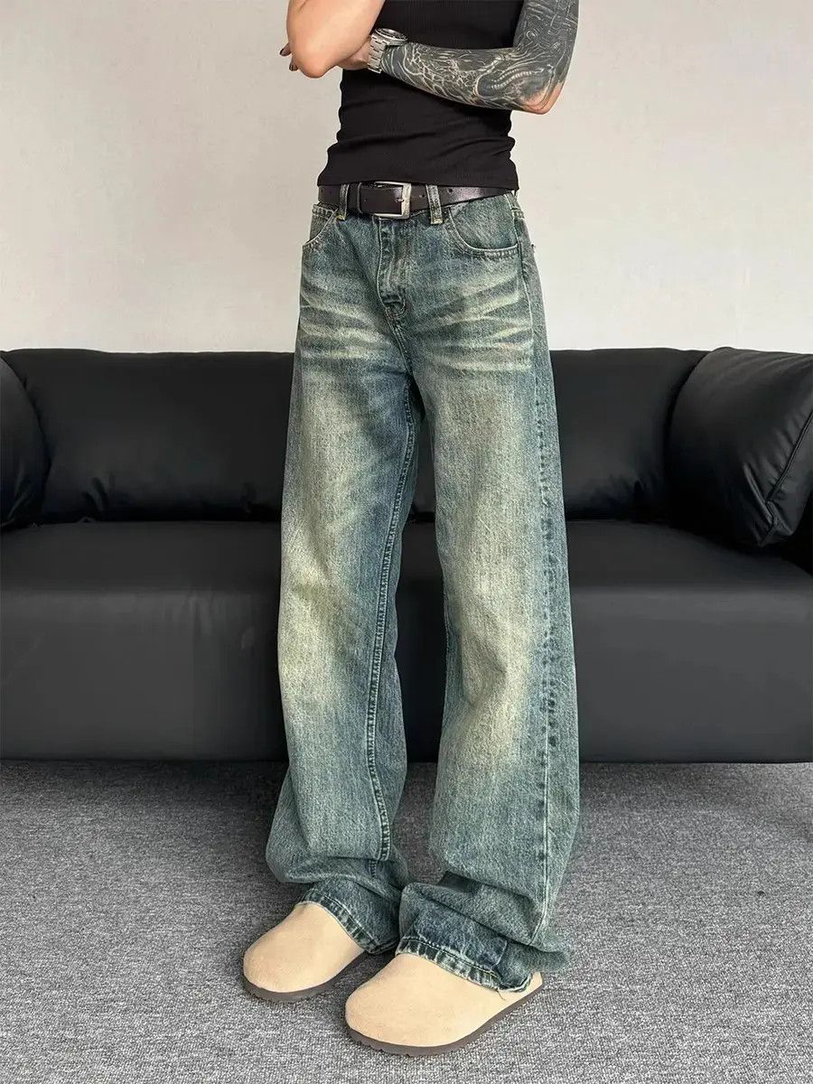 Japanese Brand Retro loose fitting straight leg micro flared jeans Size US 32 / EU 48 - 4 Thumbnail