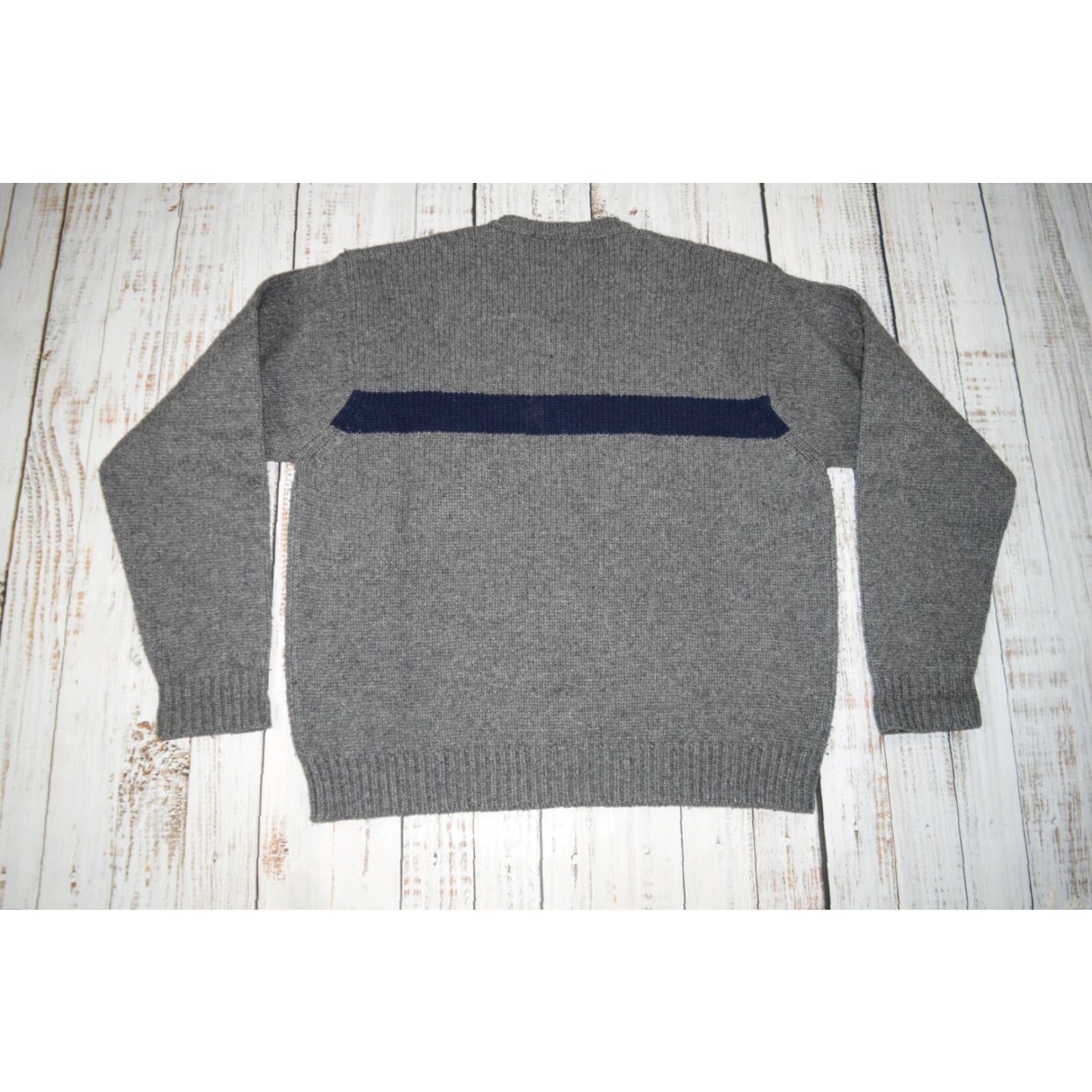 Vintage VINTAGE Polo Sport Mens Sweater Pullover Knit Wool 80% Lambswool V-Neck Gray XL 90s Sports Size US XL / EU 56 / 4 - 6 Thumbnail