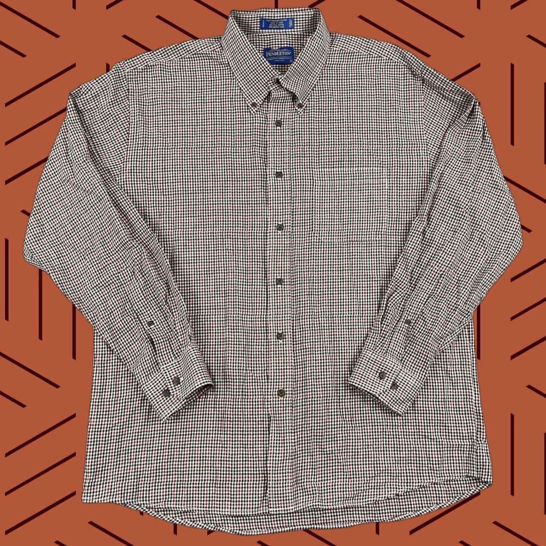 Pendleton VINTAGE Pendleton Canterbury Cloth Shirt Mens XL Plaid Button-Down Wool Blend Button-Up Size US XL / EU 56 / 4 - 1 Thumbnail