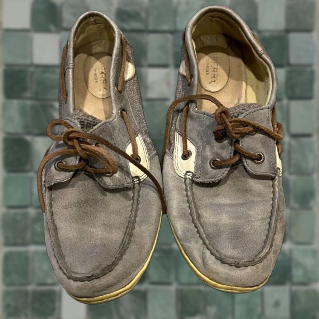Sperry VINTAGE SPERRY TOP SIDER Shoes Womens 9.5 Gray Leather Boat Deck Loafers Shoes Size L / US 10 / IT 46 - 1 Thumbnail