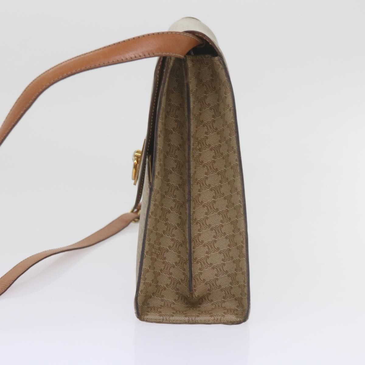 Celine CELINE Macadam Canvas Shoulder Bag Pvc Beige Brown Size ONE SIZE - 4 Thumbnail