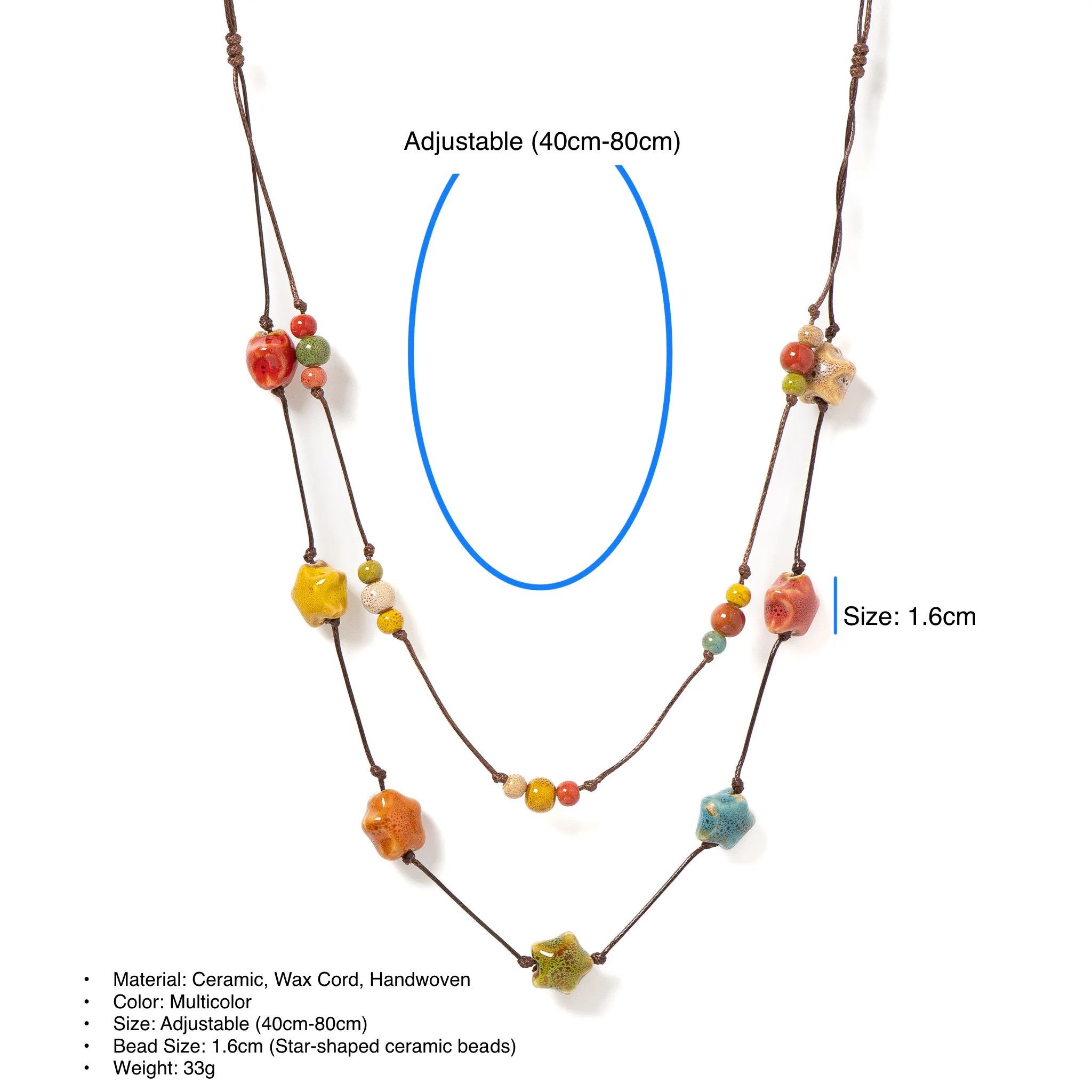 Handmade Double-layer Star Pendant Necklace Jewelry Gift For Her Size ONE SIZE - 6 Thumbnail