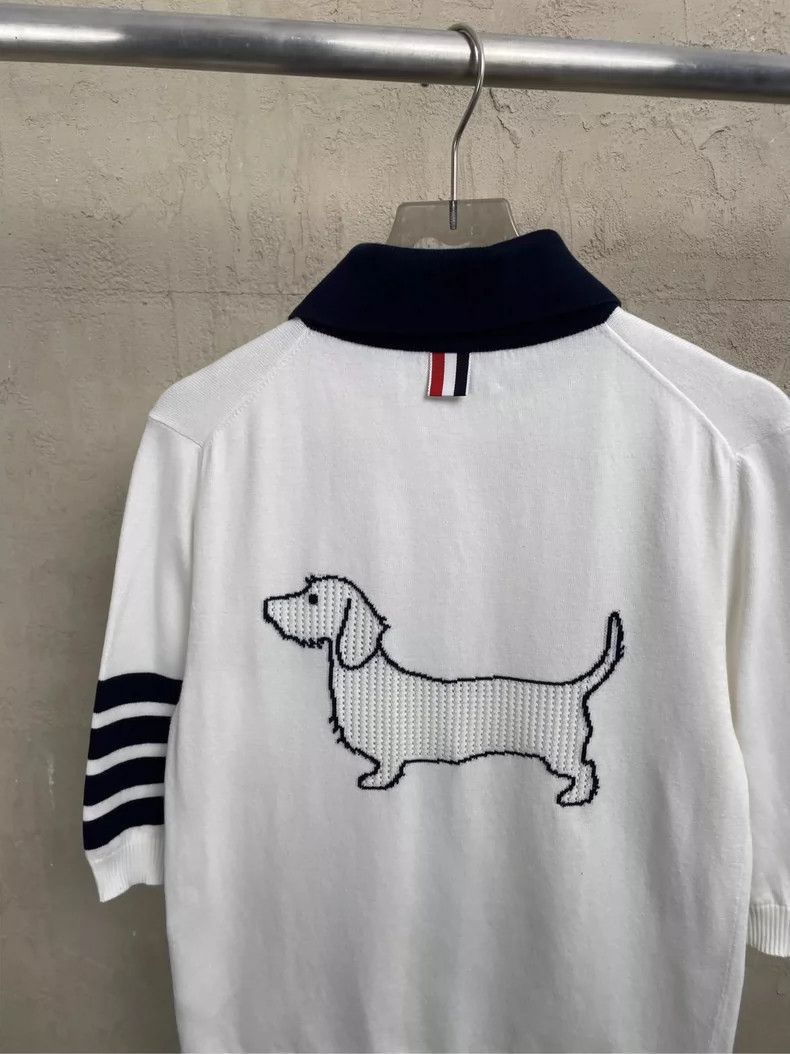 Thom Browne Thom Browne White puppy four stripes Polo collar short sle Size XS / US 0-2 / IT 36-38 - 4 Thumbnail