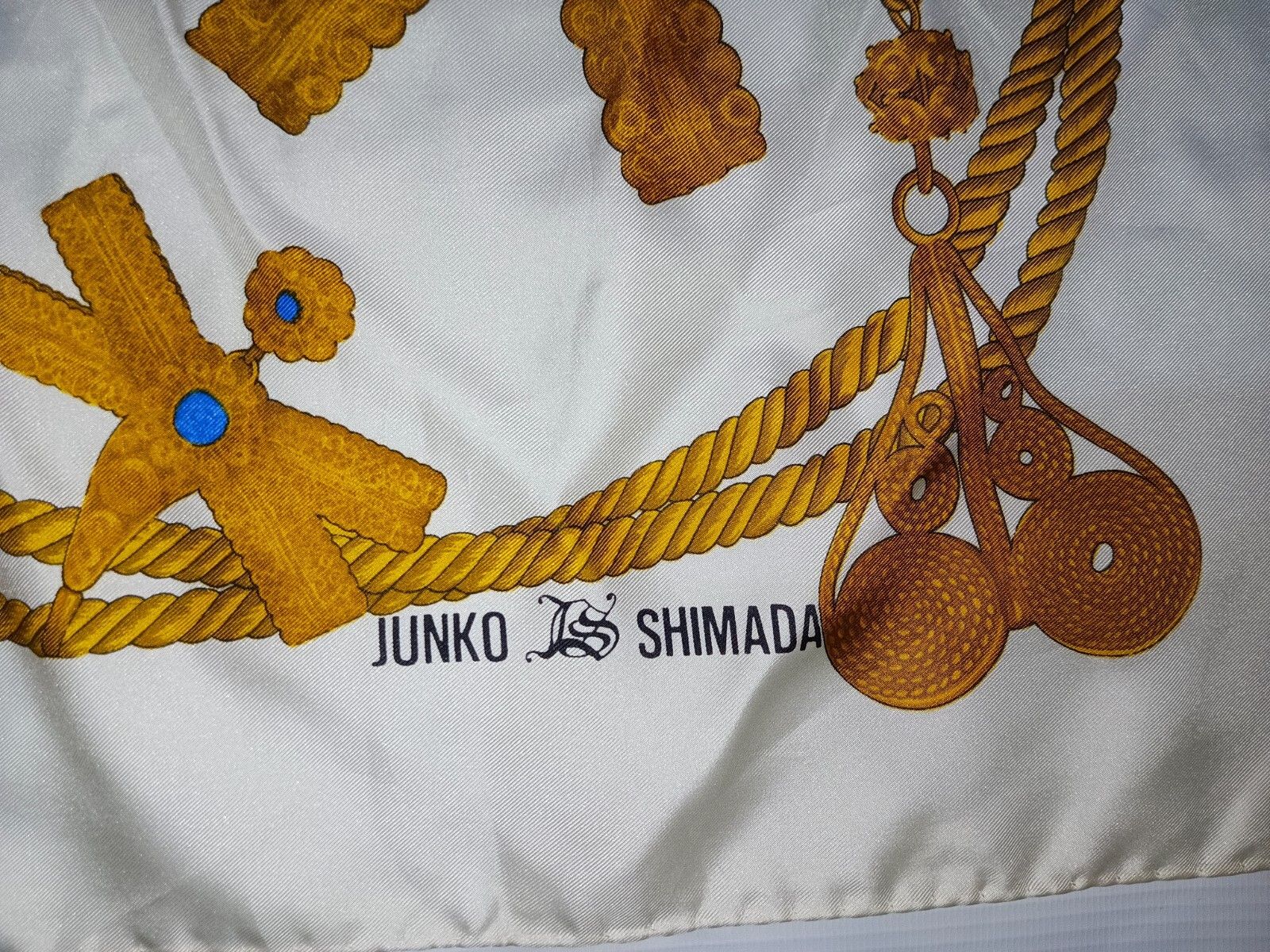 Junko Shimada JUNKO SHIMADA JAPAN Victorian Jewelry Rope Gold Silk Scarf Size ONE SIZE - 2 Thumbnail
