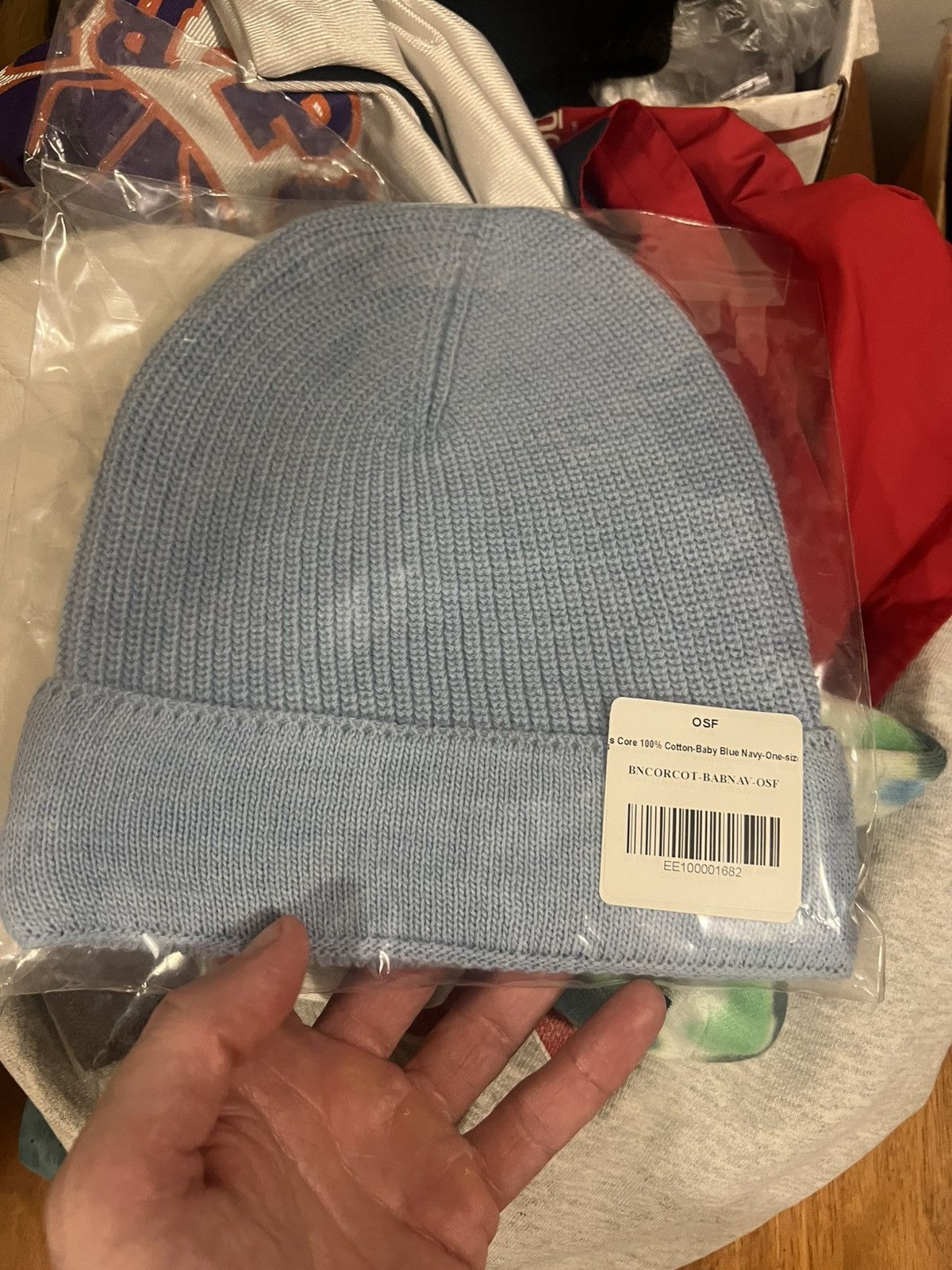 Eric Emanuel Eric Emanuel EE baby blue w navy winter hat beanie Size ONE SIZE - 2 Thumbnail